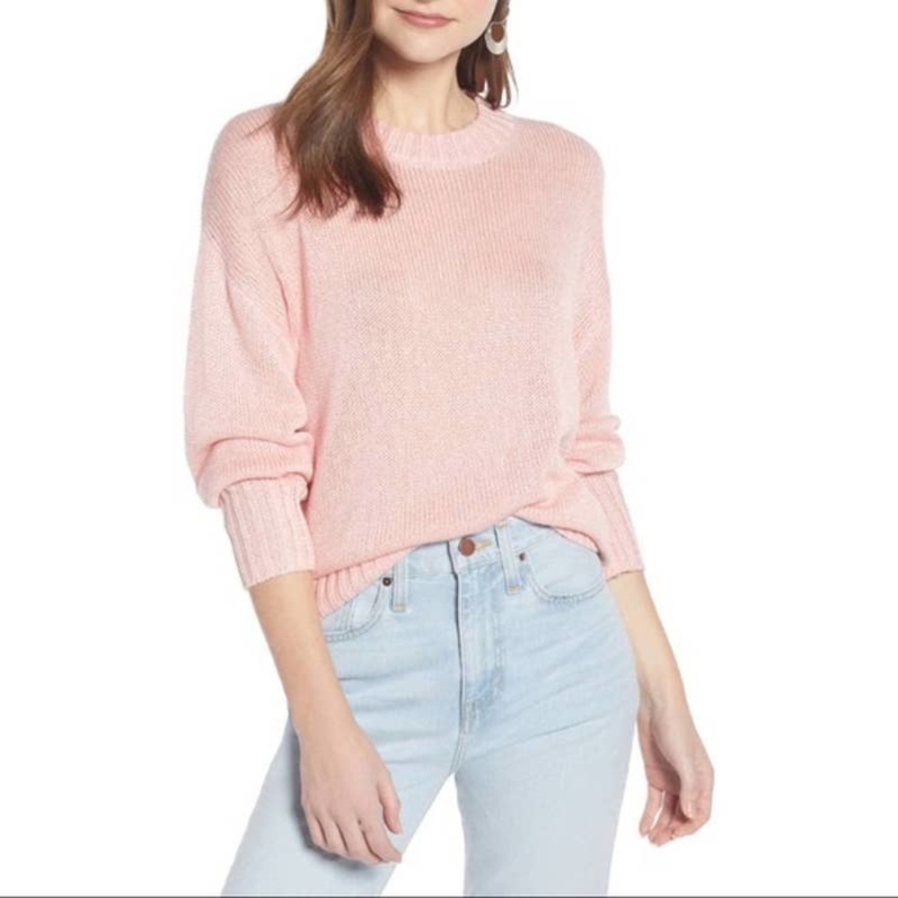 Something Navy Classic Light Pink Sweater